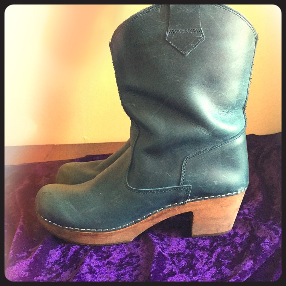 Teal Sanita clog boots
